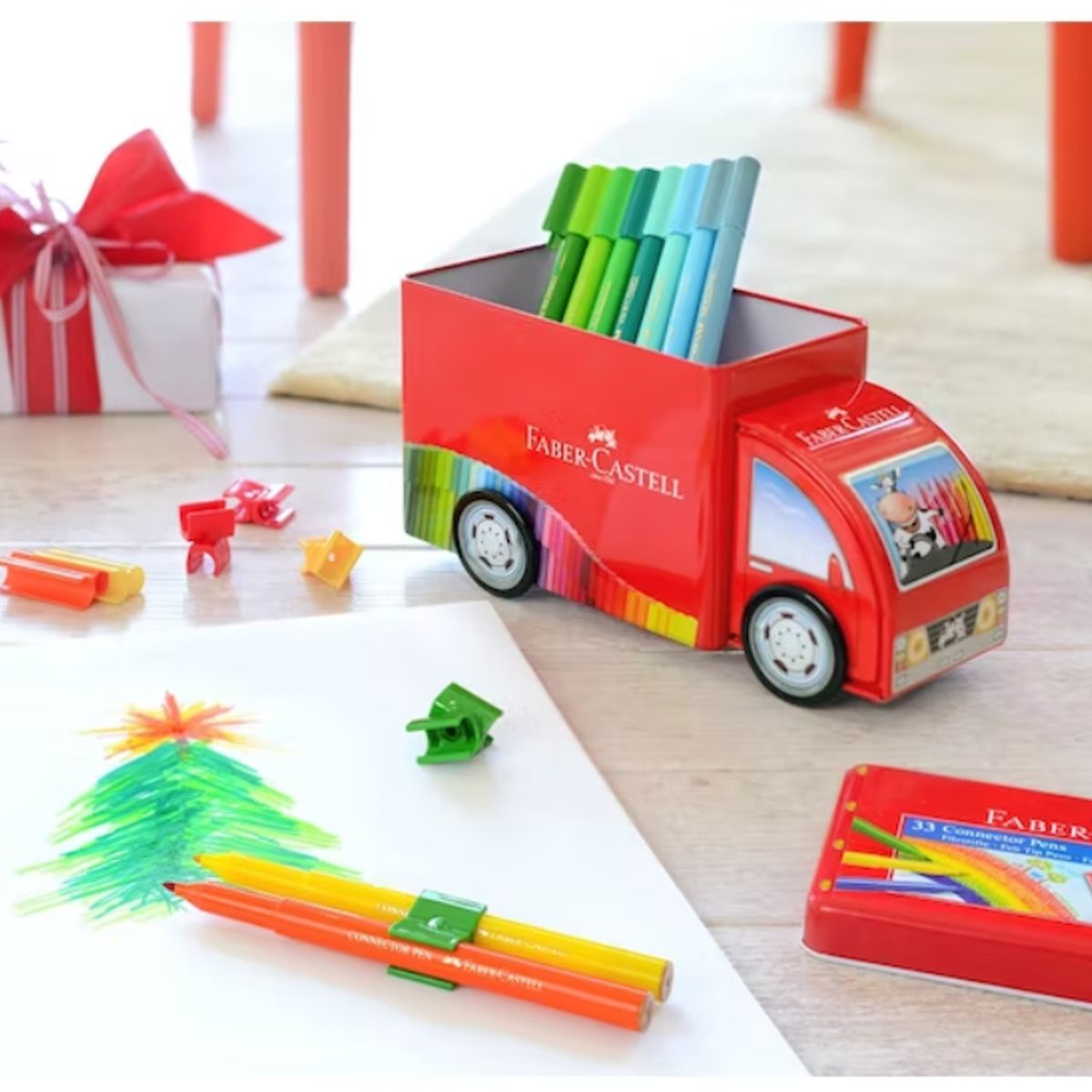 EBERHARD FABER - SET 33 MARCADORES CONECTORES CON ESTUCHE DE CAMION