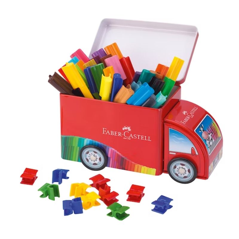 EBERHARD FABER - SET 33 MARCADORES CONECTORES CON ESTUCHE DE CAMION