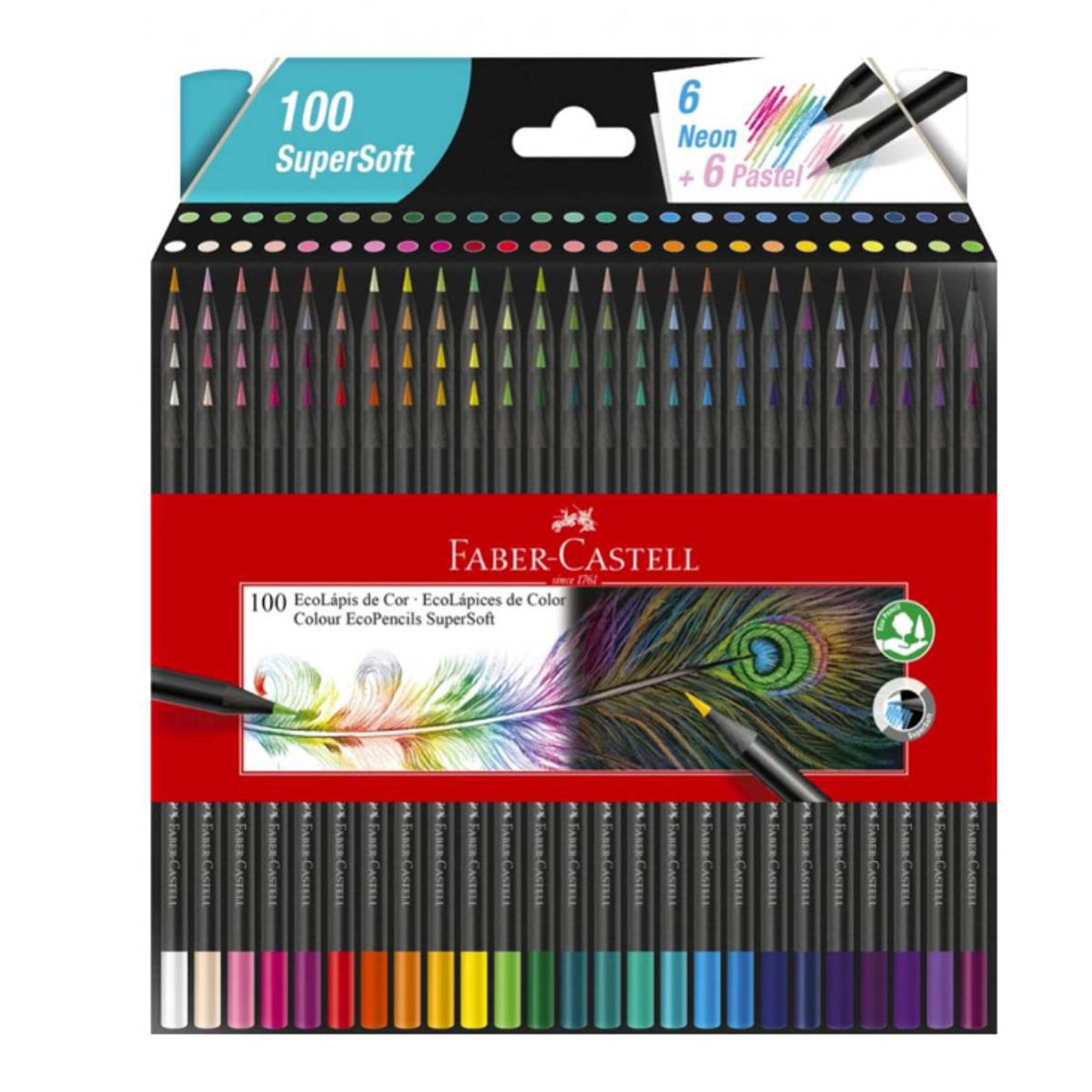 FABER-CASTELL - Faber Castell Supersoft Set 100 Lápices Colores Ecolapices