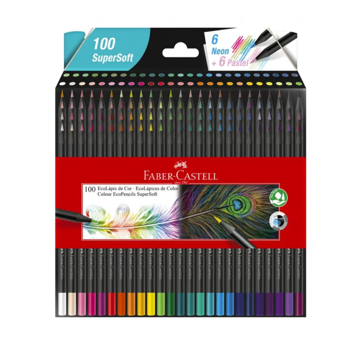 FABER-CASTELL - Faber Castell Supersoft Set 100 Lápices Colores Ecolapices