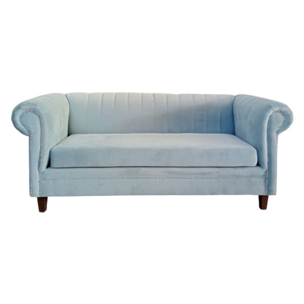 MUEBLERIA LATINA - SOFA FELPA 3 CUERPOS LINEAL BRABANTE VERDE AGUA.