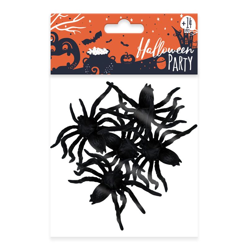 BIG PARTY - Set 12 Arañas De 6,5 cm Halloween Big Party