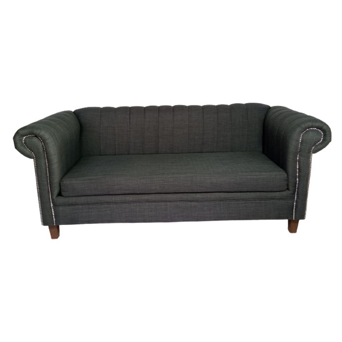 MUEBLERIA LATINA - SOFA LINO 3 CUERPOS LINEAL BRABANTE GRIS OSCURO.