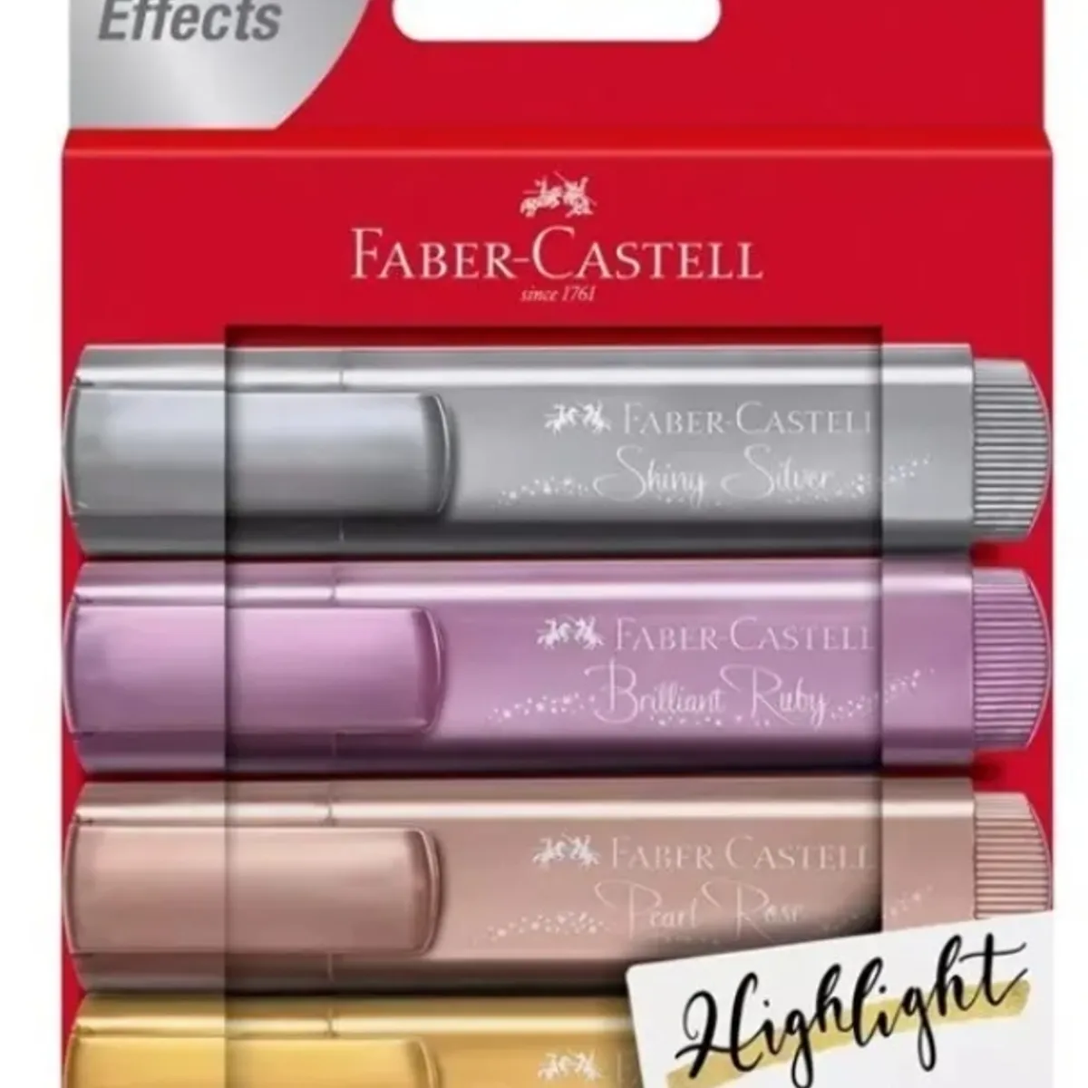 FABER-CASTELL - SET DESTACADORES METALICOS FABER CASTELL 4 UN.