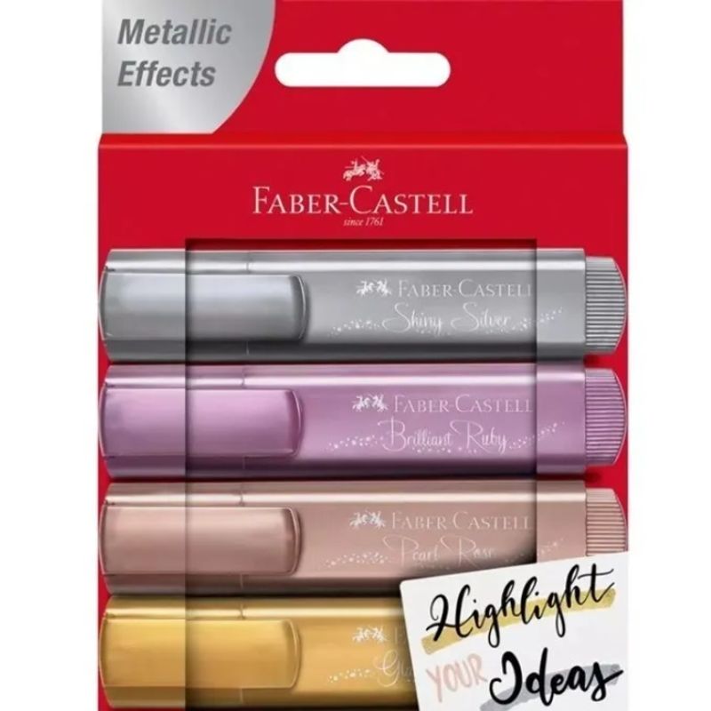 FABER-CASTELL - SET DESTACADORES METALICOS FABER CASTELL 4 UN.