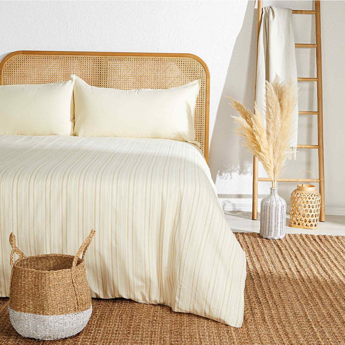 LOUNGE - Funda De Plumón 220 X 220 Cm Lineas Lounge Crema LOUNGE