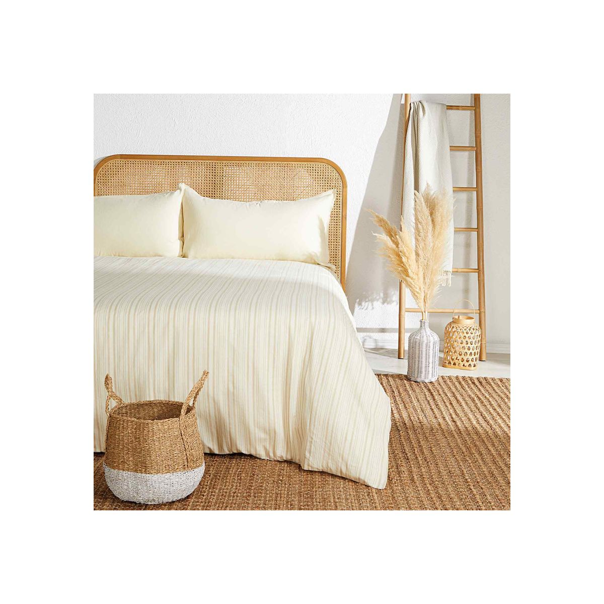 LOUNGE - Funda De Plumón 220 X 220 Cm Lineas Lounge Crema LOUNGE