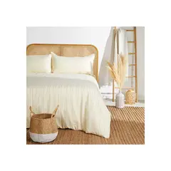 LOUNGE - Funda De Plumón 220 X 220 Cm Lineas Crema
