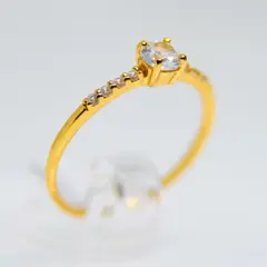GENERICO - Anillo de plata enchapado en oro con circonía