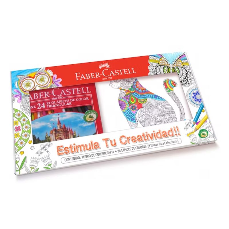 FABER-CASTELL - SET DE 24 LAPICES MAS 1 LIBRO DE COLORTERAPIA FABER CASTELL