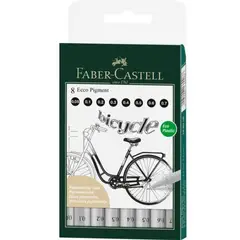 FABER-CASTELL - Set 8 Marcadores Calibrados Ecco Pigment Faber Caste