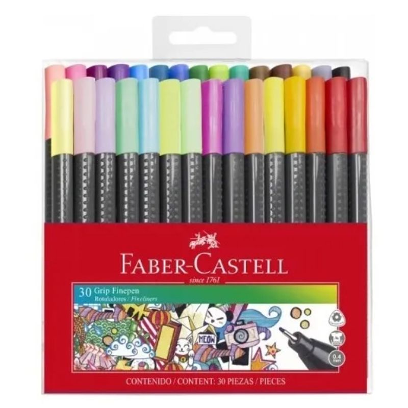 FABER-CASTELL - Marcadores Rotuladores Fineliner 30 Colores Faber Castell