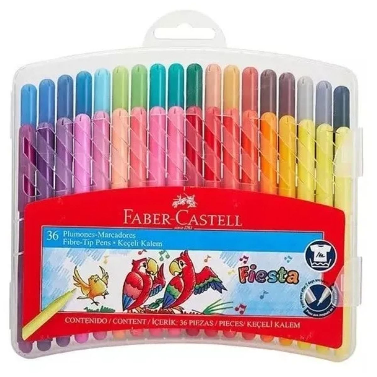 FABER-CASTELL - Maleta 36 Marcadores Faber Castell Fiesta