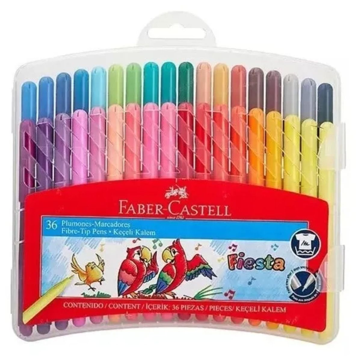 FABER-CASTELL - Maleta 36 Marcadores Faber Castell Fiesta