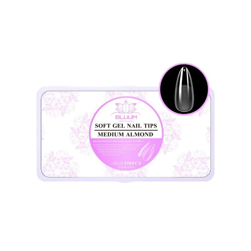 BLUUM - Tips Soft Gel Bluum Medium Almond 550 und (Prelimadas)