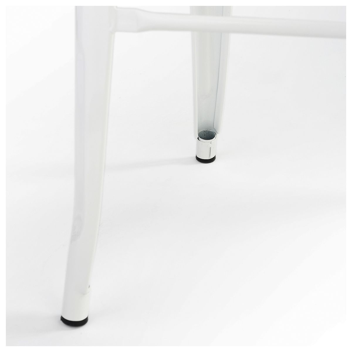 NOVAHUS - PACK 4 PISO TABURETE TOLIX ASIENTO DE MADERA - BLANCO