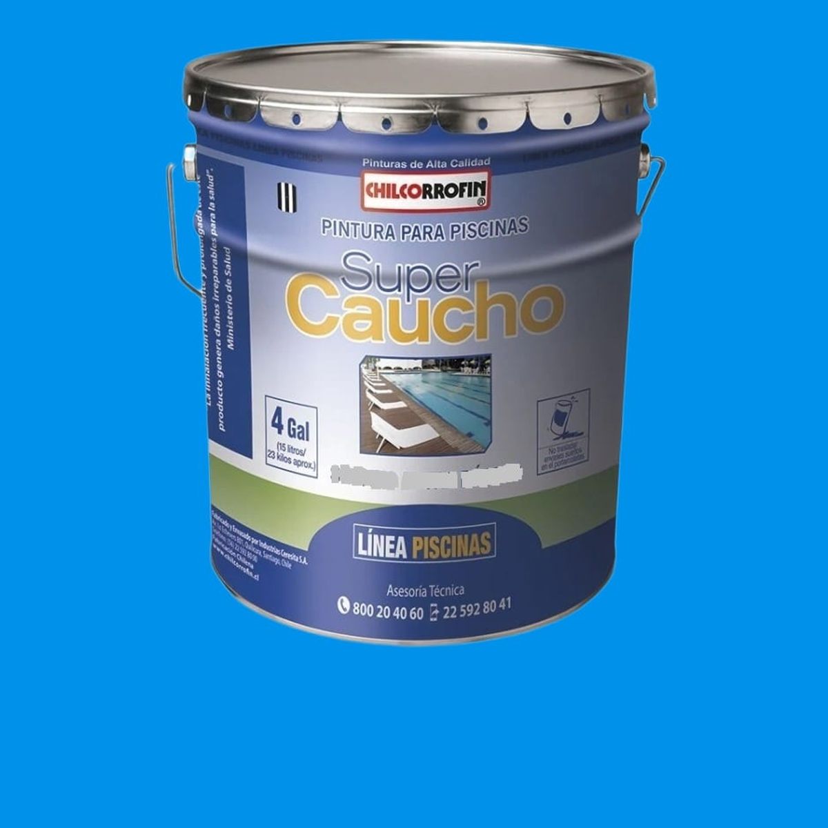 GENERICO - Pintura Para Piscina Supercaucho Chilcorrofin Azul Tahiti Tineta