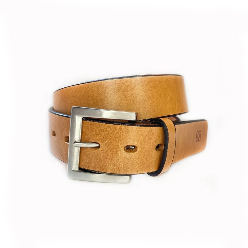 TRELKE - CINTURÓN CUERO CAMEL LISO