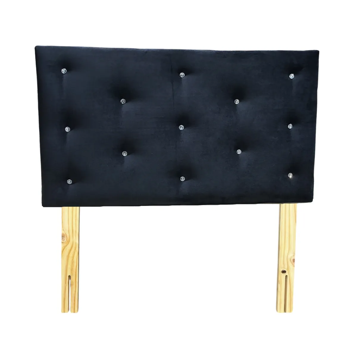 GENERICO - Respaldo 1 1/2 Negro Felpa Diamante Muebles Rimar