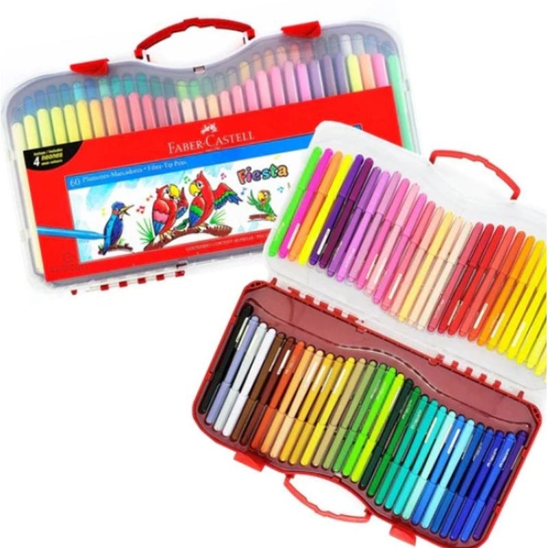 FABER-CASTELL - Marcadores Fiesta 60 Colores Faber Castell