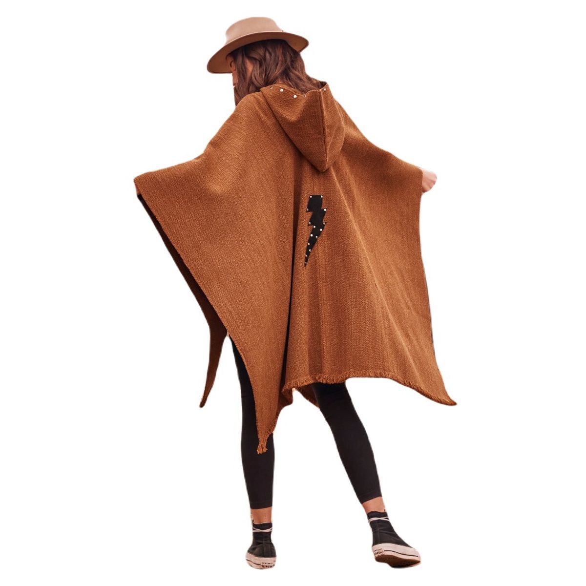 SANTA PECADORA - Poncho Santa Pecadora gorro lana y alpaca Rayo Camel