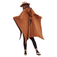 Poncho gorro lana y alpaca Rayo Camel