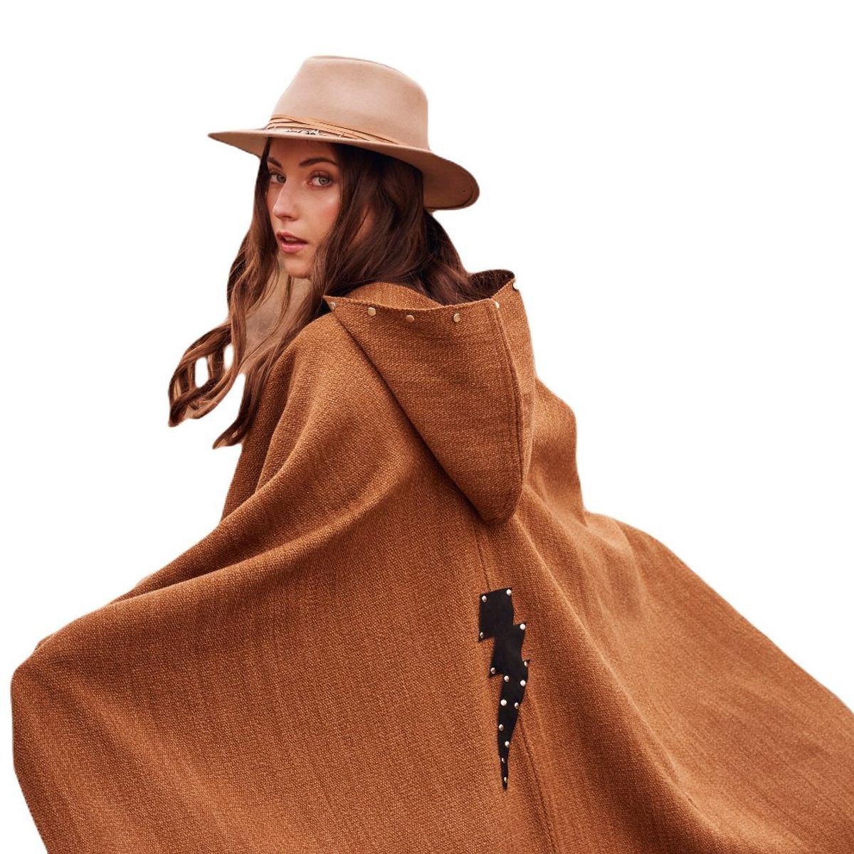 SANTA PECADORA - Poncho Santa Pecadora gorro lana y alpaca Rayo Camel