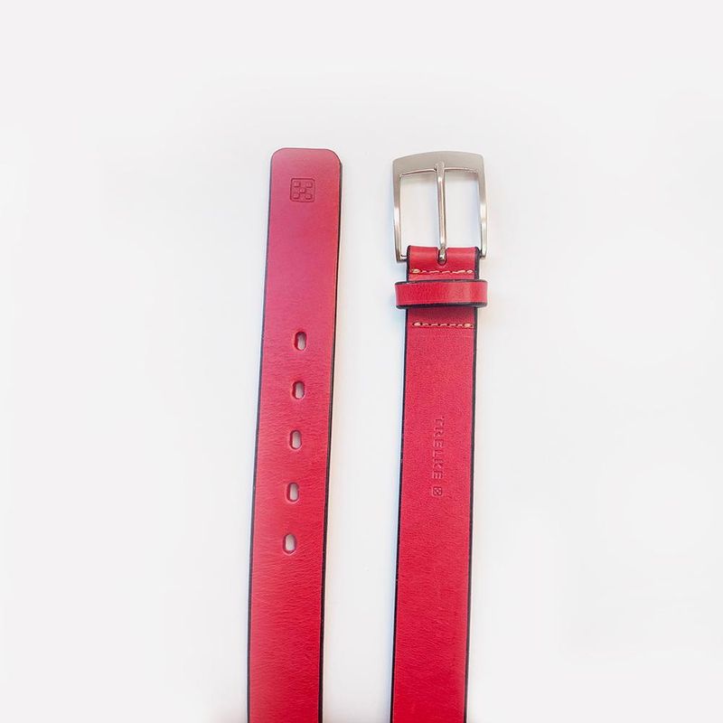 TRELKE - CINTURÓN CUERO ROJO LISO