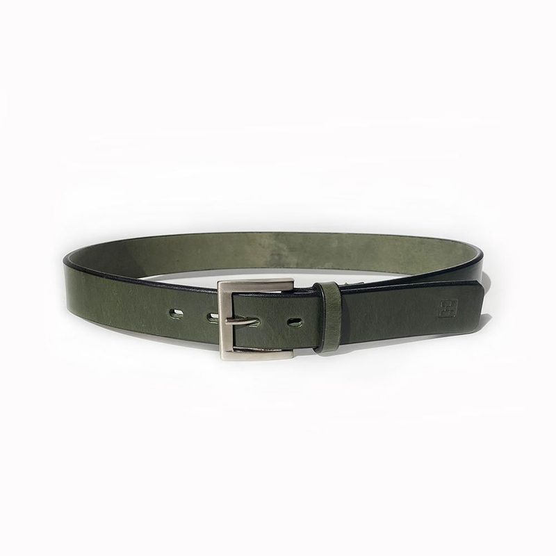 TRELKE - CINTURÓN CUERO VERDE LISO