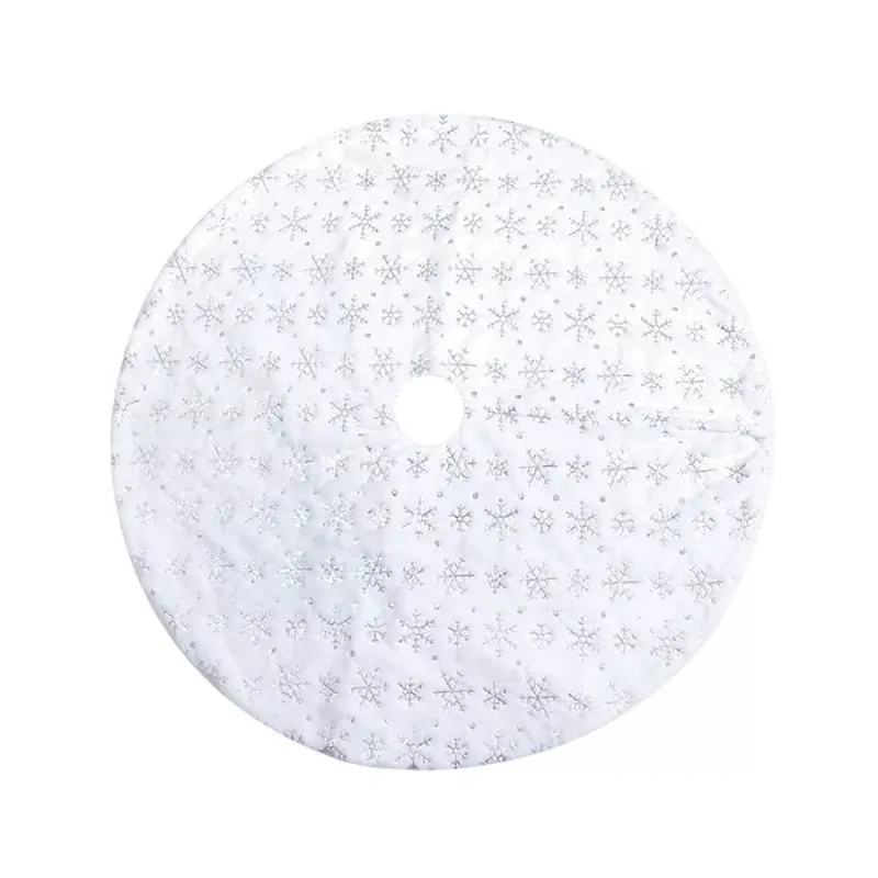 BOHEMIK - Faldón Arbol Navidad Pelo corto copos de lentejuela Plateadas 115cm