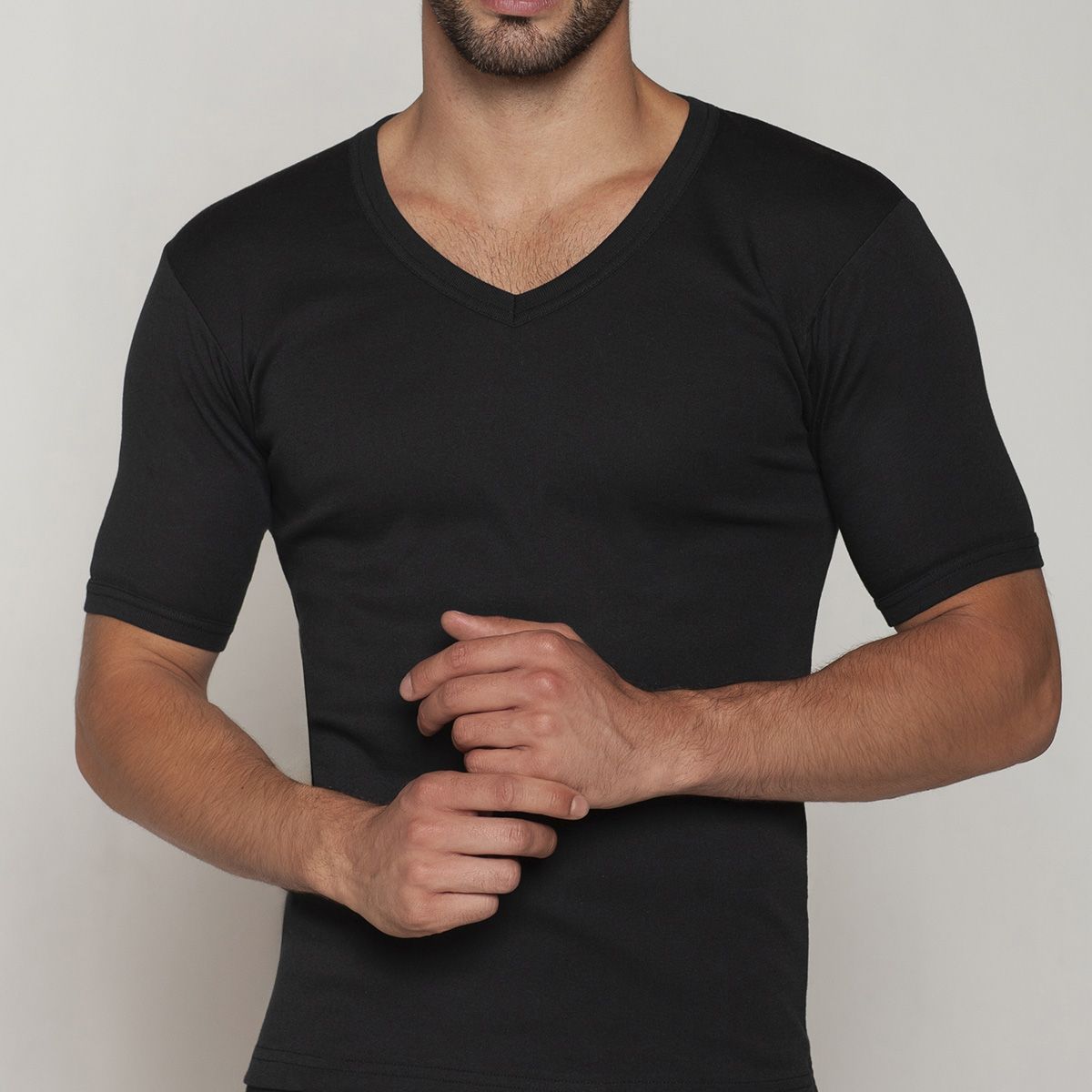 TAIS - Camiseta Algodón Manga Corta Negro Tais