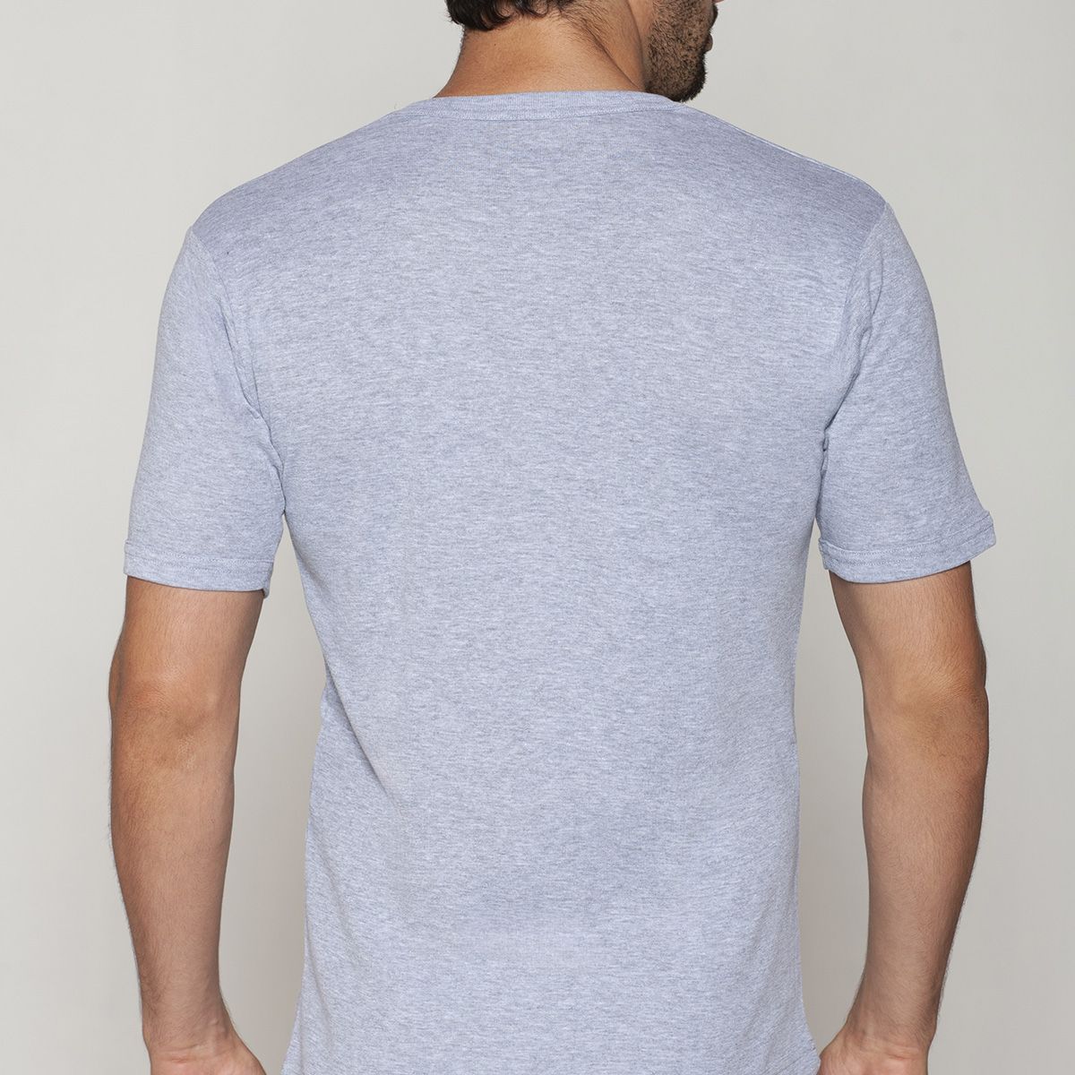TAIS - Camiseta Cuello Polo Algodón Gris Tais