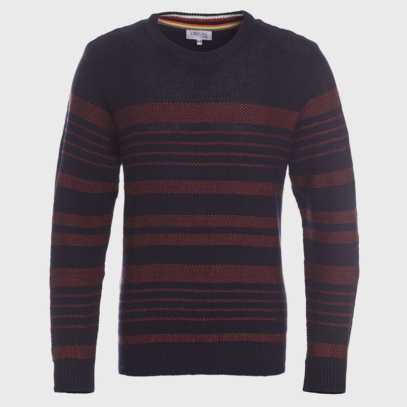 TRUVAL - Sweater Cuello Redondo Listado TRUVAL