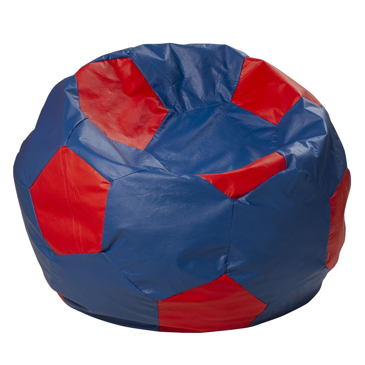 GENERICO - Pouf Pera Eco Cuero Azul Rojo 80x80x80 cm Máxima Design