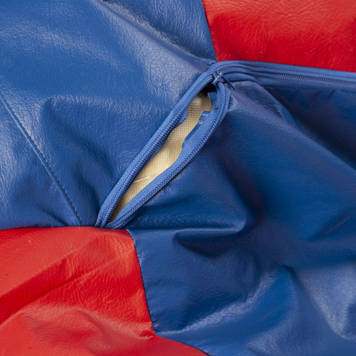 GENERICO - Pouf Pera Eco Cuero Azul Rojo 80x80x80 cm Máxima Design