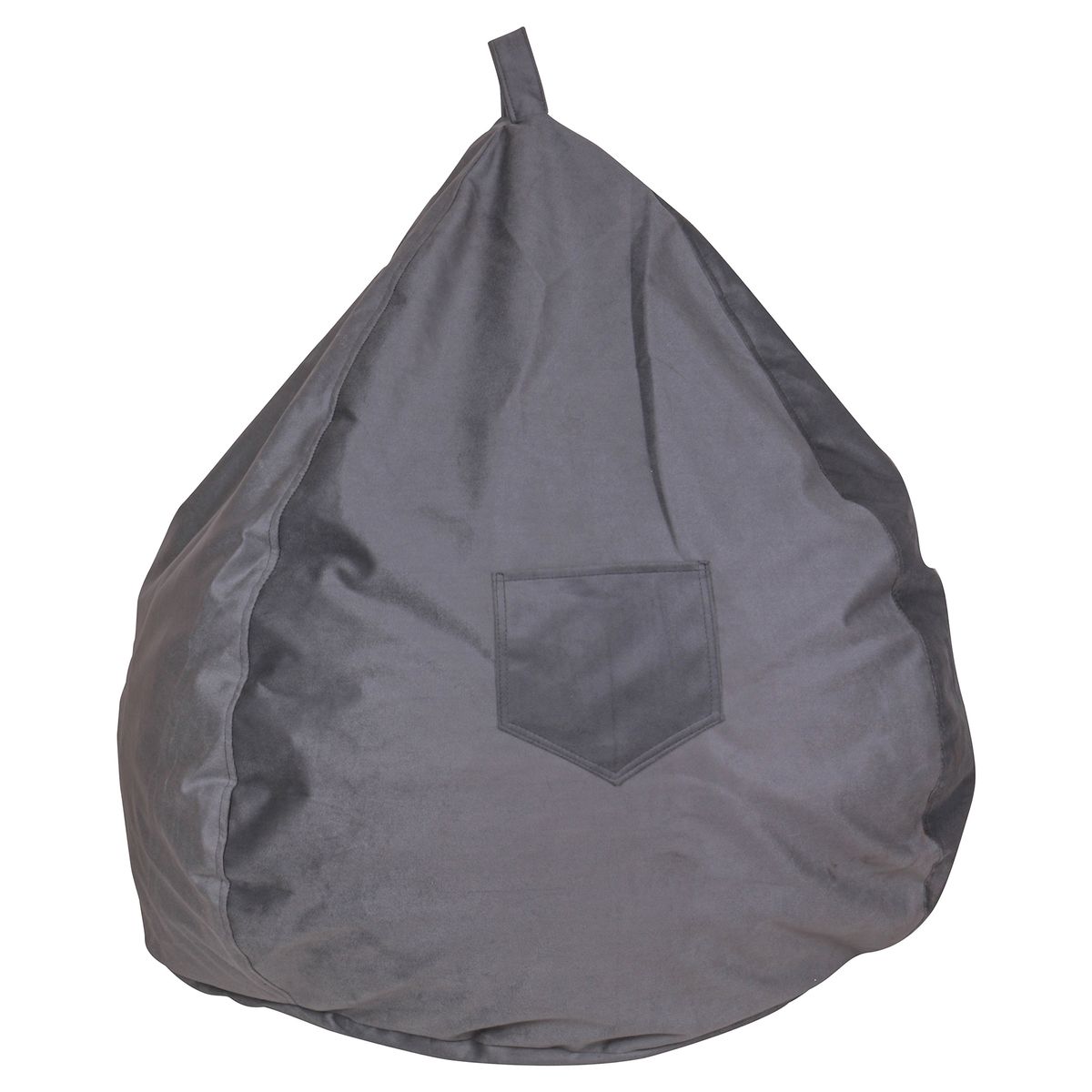 GENERICO - Pouf Pera Infantil Felpa Gris 60x50x50 Cm Máxima Design.