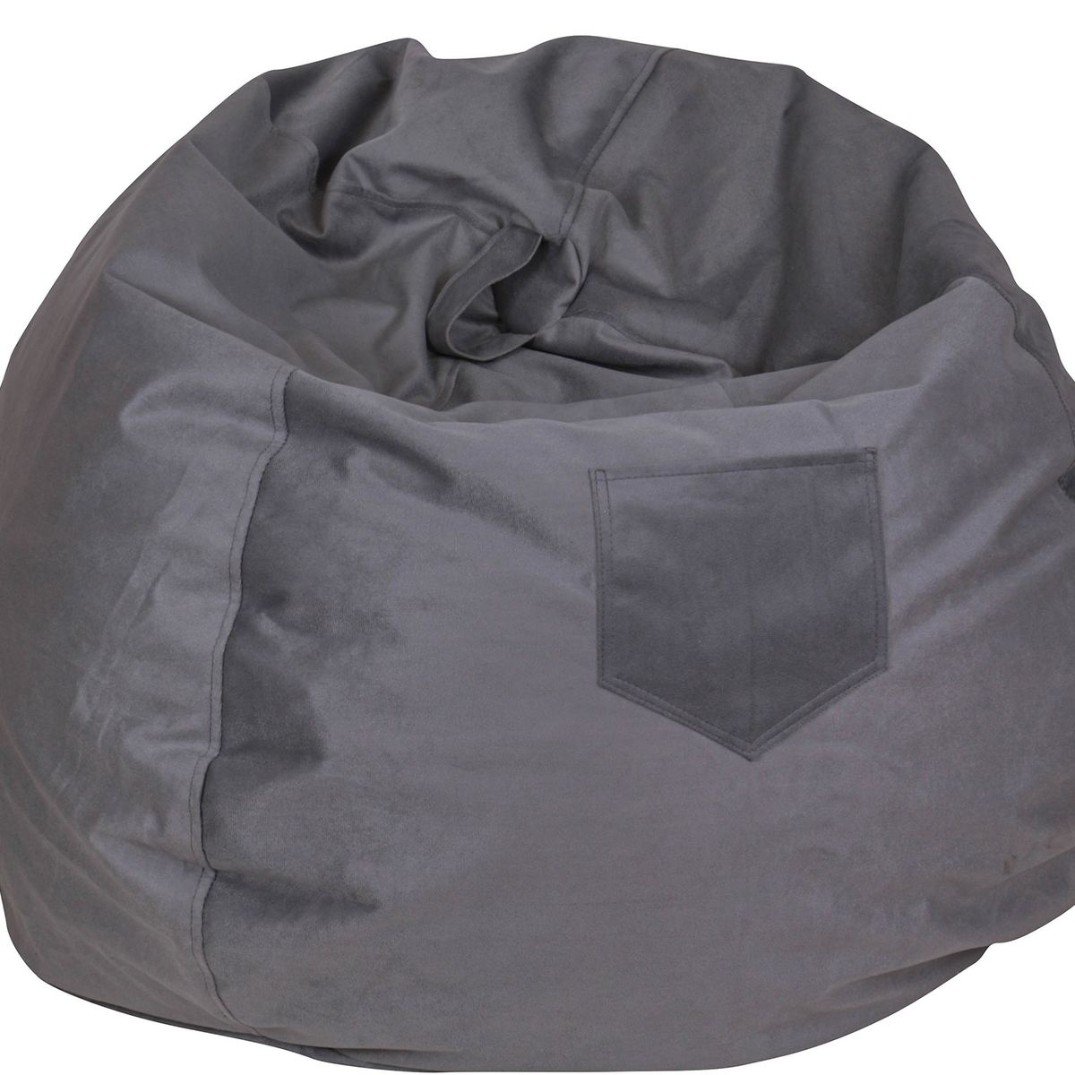 GENERICO - Pouf Pera Infantil Felpa Gris 60x50x50 Cm Máxima Design.