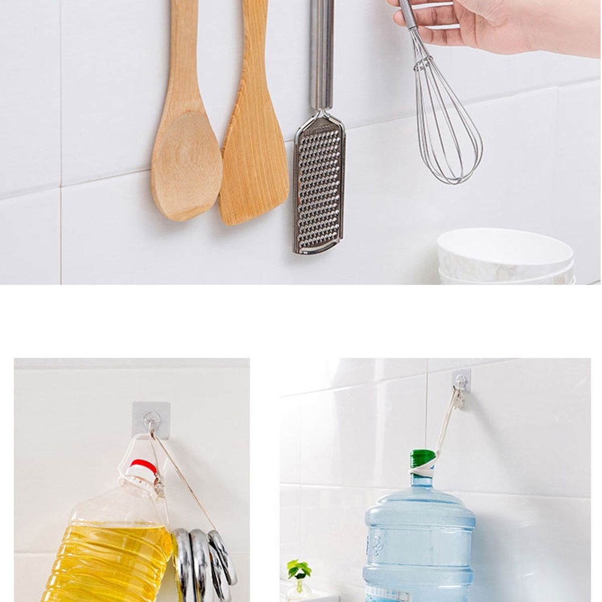 KUANGYE - Pack 10 Unidades Gancho Para Pared / Metálico Con Adhesivo