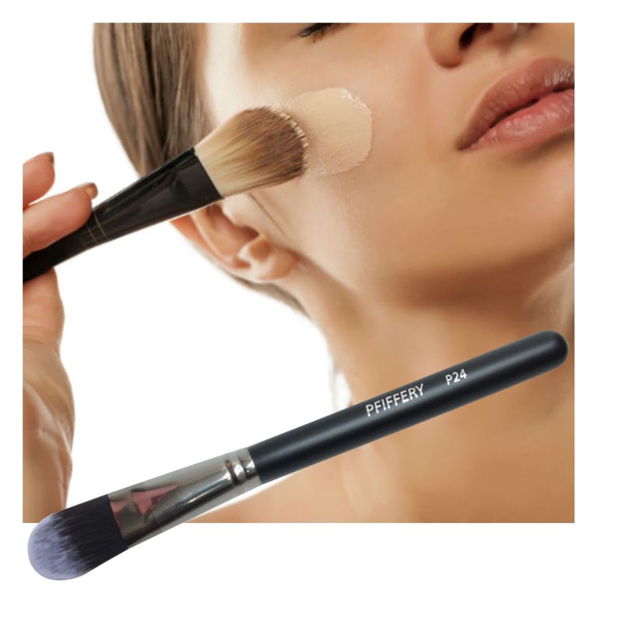 PFIFFERY - Brocha profesional mediana para aplicar BASE o CONTORNOS
