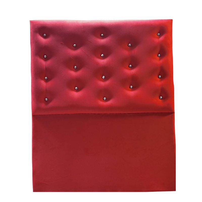 GENERICO - Respaldo 1 1/2 Rojo Felpa Botón Diamante a piso Muebles Rimar.