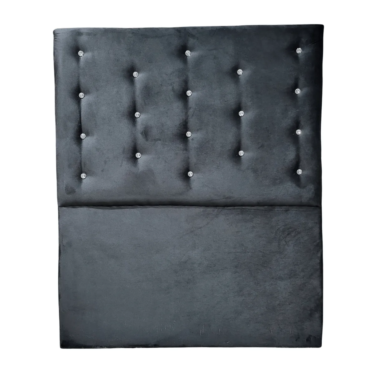 GENERICO - Respaldo 1 1/2 Negro Felpa Botón Diamante a piso Muebles Rimar