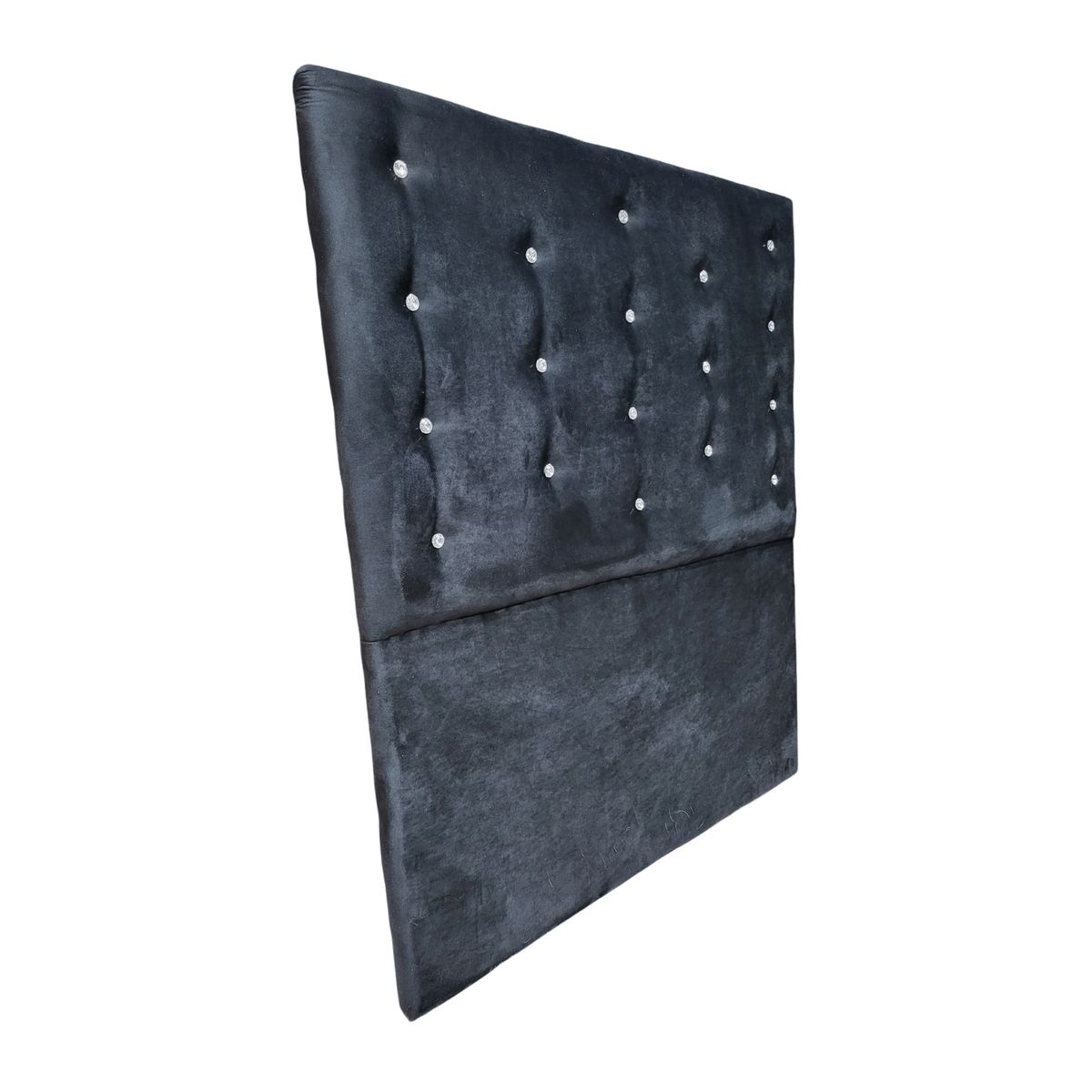 GENERICO - Respaldo 1 1/2 Negro Felpa Botón Diamante a piso Muebles Rimar