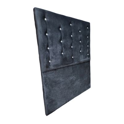 Imagen 2 del producto Respaldo 1 1/2 Negro Felpa Botón Diamante a piso Muebles Rimar