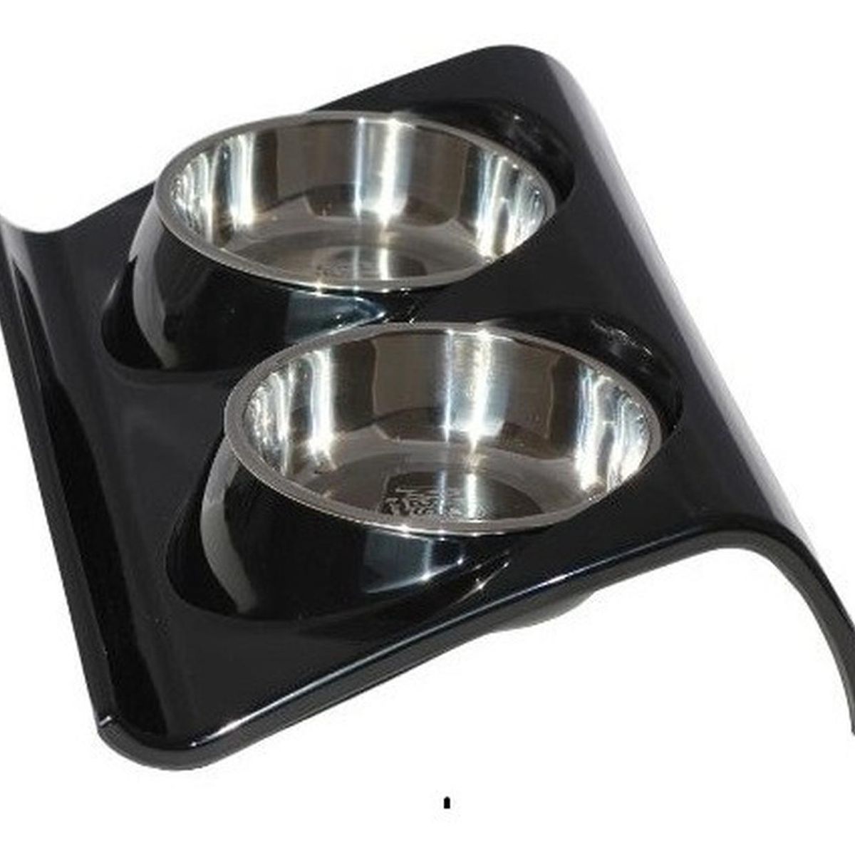 MASCAN - Plato Melamina Doble Z Talla S Negro Perro Mascan