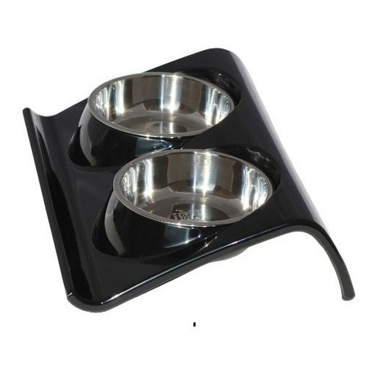 MASCAN - Plato Melamina Doble Z Talla S Negro Perro Mascan