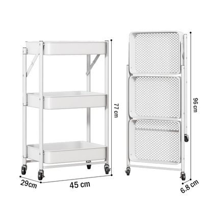 Imagen 2 del producto Estante Organizador Plegable Cocina Baño 3 Niveles - Blanco