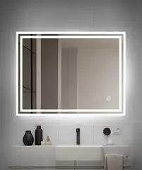 DTD - Espejo Baño con Luz Led Desempañador Eléctrico y Touch Control 100x80cm