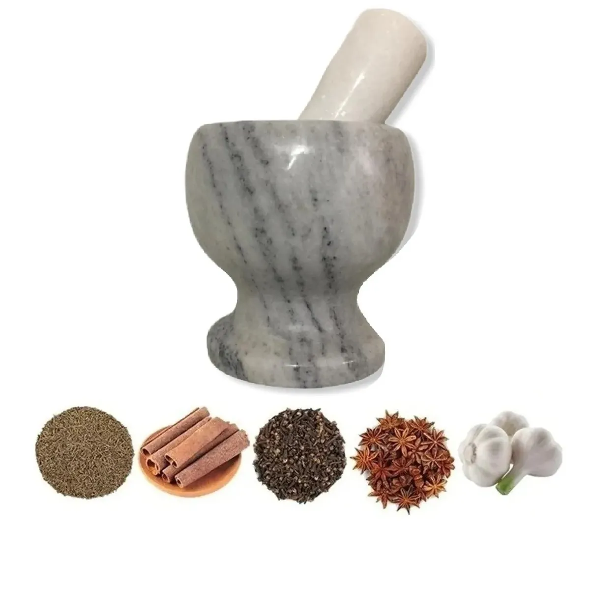 GENERICO - Mortero Mármol Triturador Piedra Color Gris