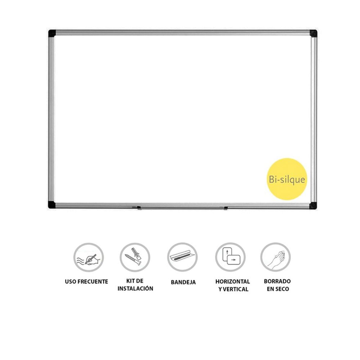 BI SILQUE - Pizarra Blanca Doble Cara Melamina 240x120cm Bi-Silque