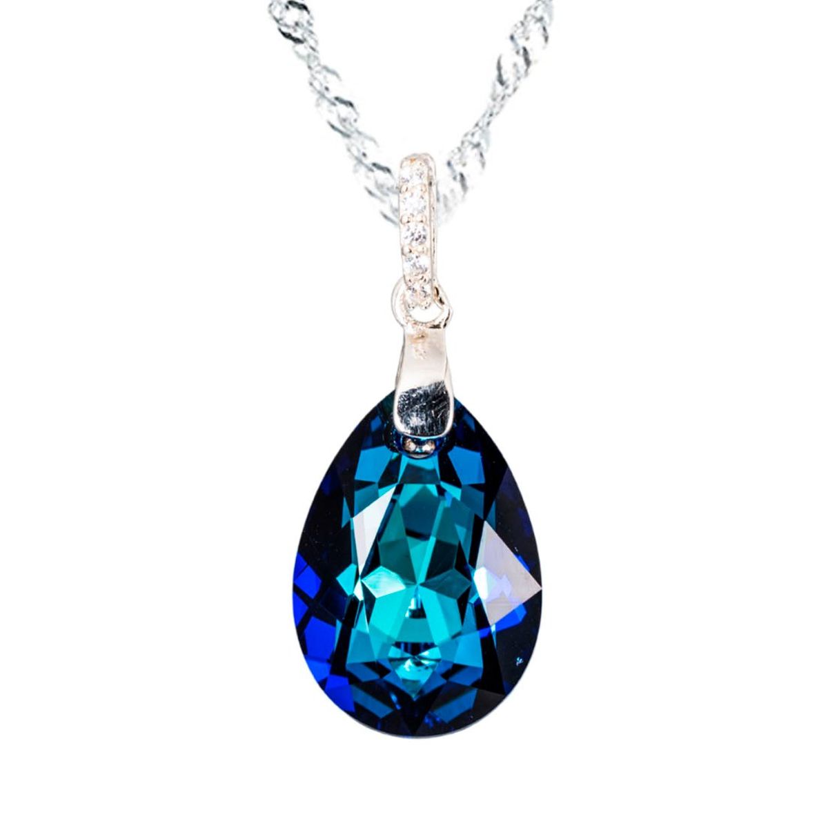JOYAS MONTERO - Collar Capricho Plata 925 creado con cristales de Swarovski® Bermuda Blue